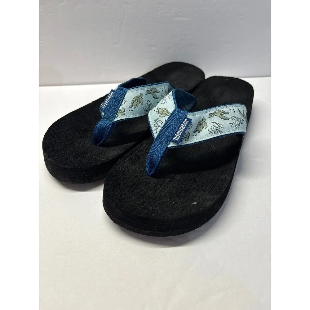 Tidewater Sandals Ocean Legends turtle flip flops (Sz. 9) - Picture 2 of 11